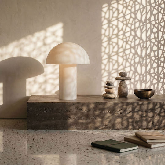 Zambelis Lights Tischlampen mit Beige Hut und Basis
