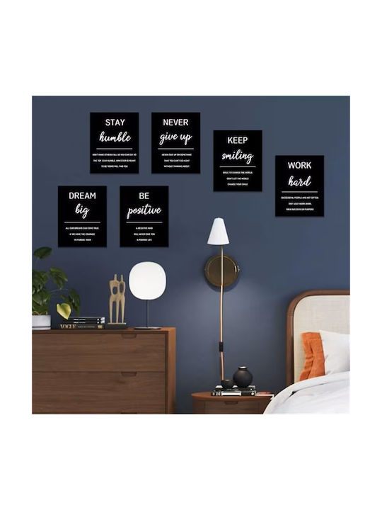 Set 6-Piece Encouraging Posters 20.32x25.4cm Without Frame Code 029