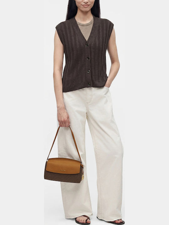 Pouchette Damen Schultertasche Braun
