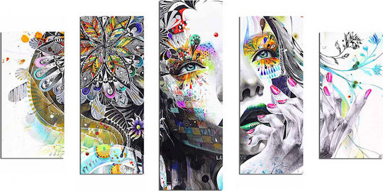 HomeMarkt Modern Dazzling Beauty Girl Πεντάπτυχος Πίνακας σε Καμβά 60x100cm HomeMarkt Modern Dazzling Beauty Girl Πεντάπτυχος Πίνακας σε Καμβά 60x100cm