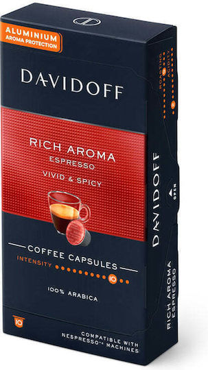 Davidoff Kapseln Espresso Rich Aroma Kompatibel mit Maschine Nespresso 10Mützen