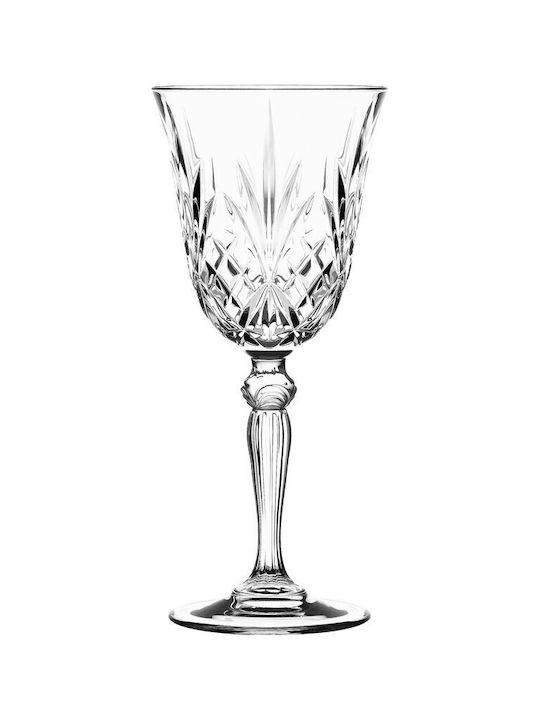 RCR Set of Glasses for White and Red Wine made of Glass in Red Color Stemmed 270ml 6pcs