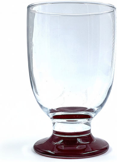 Domumart Set of Glasses Water made of Glass in Red Color Stemmed 290ml 6pcs