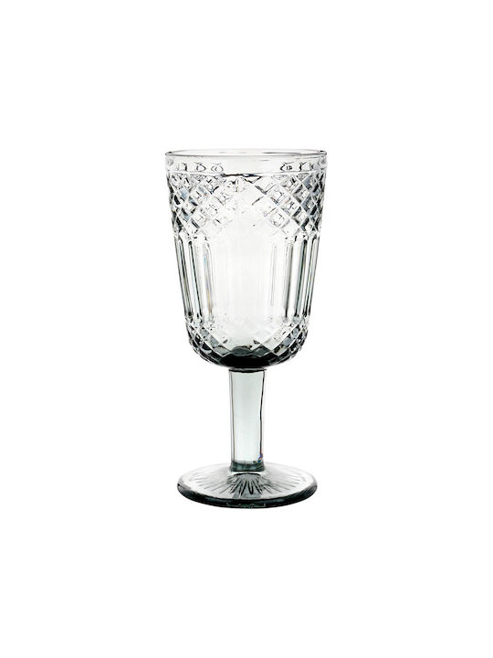 Zaros Set of Glasses for White Wine made of Glass in Gray Color Stemmed 300ml 6pcs