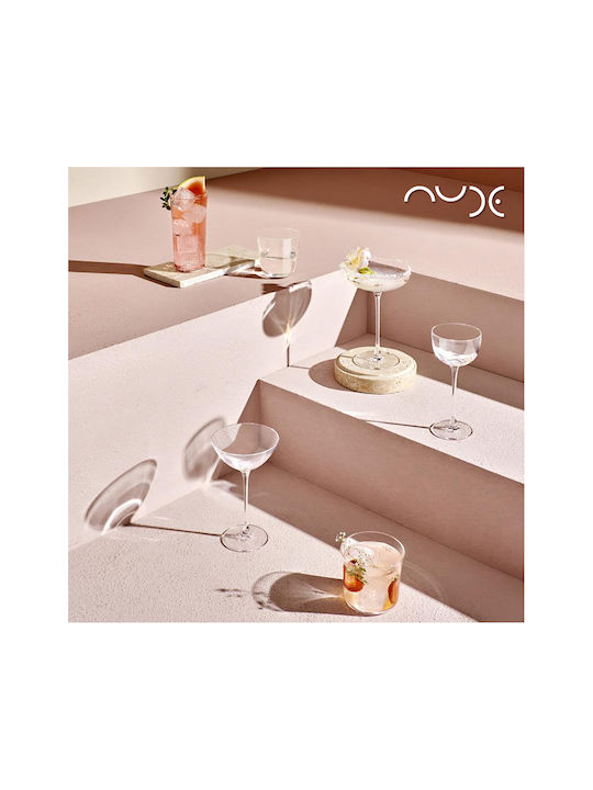 Espiel Nude Savage Set Gläser Wasser aus Kristall in Weiß Farbe 6Stück