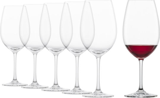 Schott Zwiesel Ivento Комплект Чаши за Бяло и Червено Вино от Кристално Червен Цвят На Столчета 650 мл 6 Броя