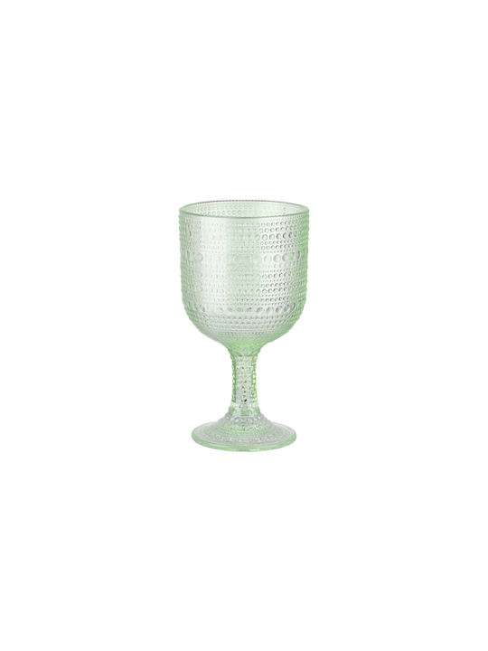 Estia Dots Set Glasses for White Wine Made of Glass in Green Color Goblets 375ml 6 Pieces