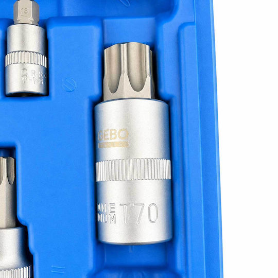 Σετ Καρυδάκια Μύτες Torx 5 Πλευρών Ts8-ts60 12 Τμχ Gebo Tools