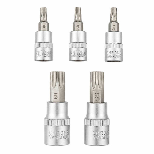 Σετ Καρυδάκια Μύτες Torx 5 Πλευρών Ts8-ts60 12 Τμχ Gebo Tools