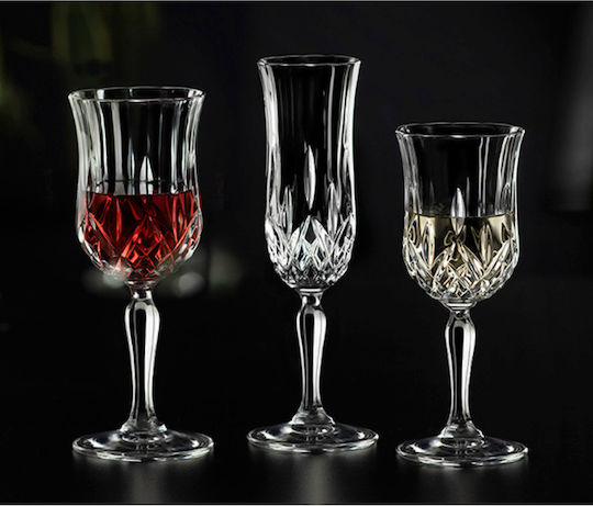 XM-Casa Set Gläser Wasser aus Kristall Mit Stiel 230ml 6Stück