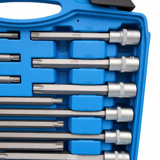Σετ Καρυδάκια Μακριές Μύτες Torx 1/2" 32 Τμχ Gebo Tools