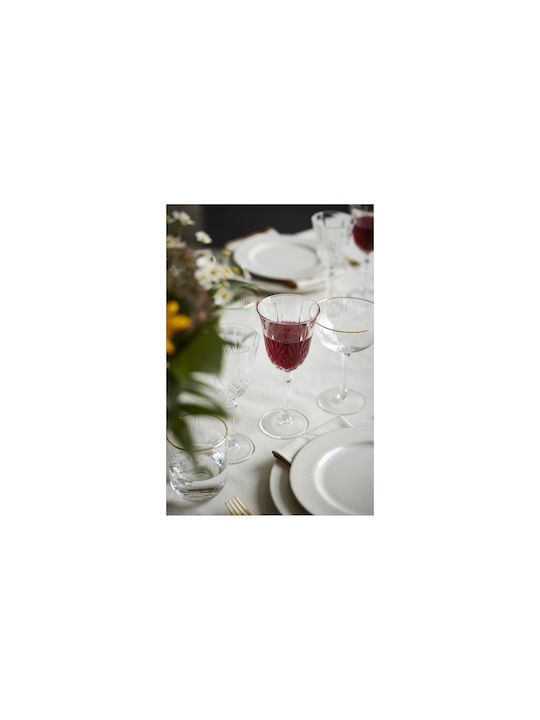 Lyngby Set of Glasses for White and Red Wine made of Crystal in Red Color Stemmed 4pcs