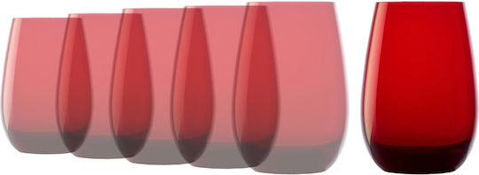 Stolzle Lausitz Set Pahare Pentru Apă Și Cocktail Din Sticlă Roșii 465ml 6 Bucăți