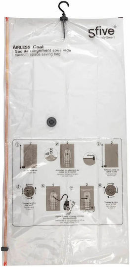 5Five F-V Vac Bag L Πλαστική Κρεμαστή Σακούλα Αποθήκευσης Ρούχων Αεροστεγής και με Κενό Αέρος 69x139cm