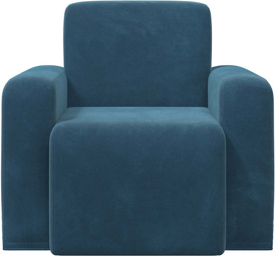 Sessel Samt Blau 88x90x77cm