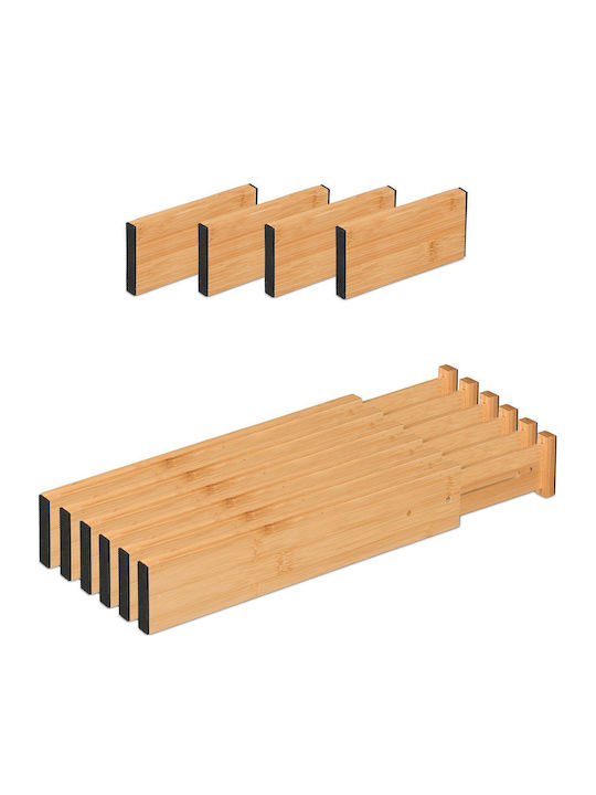 Relaxdays Brown Drawer Cutlery Tray