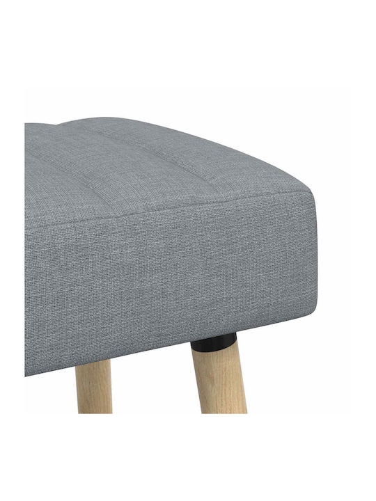 Dining Bench with Light Gray Fabric Upholstery 80x40x46cm