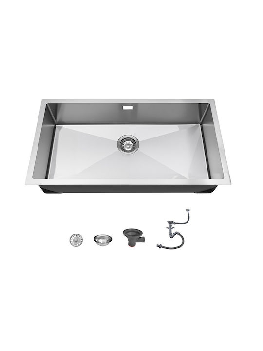 Vevor Υποκαθήμενος Νεροχύτης Inox Μ85xΠ45cm Ασημί