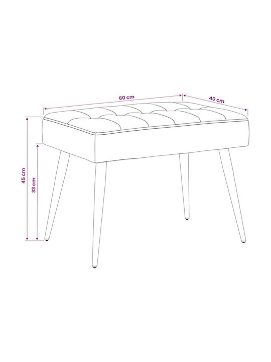 Velvet Blue Dining Bench 60x40x45cm