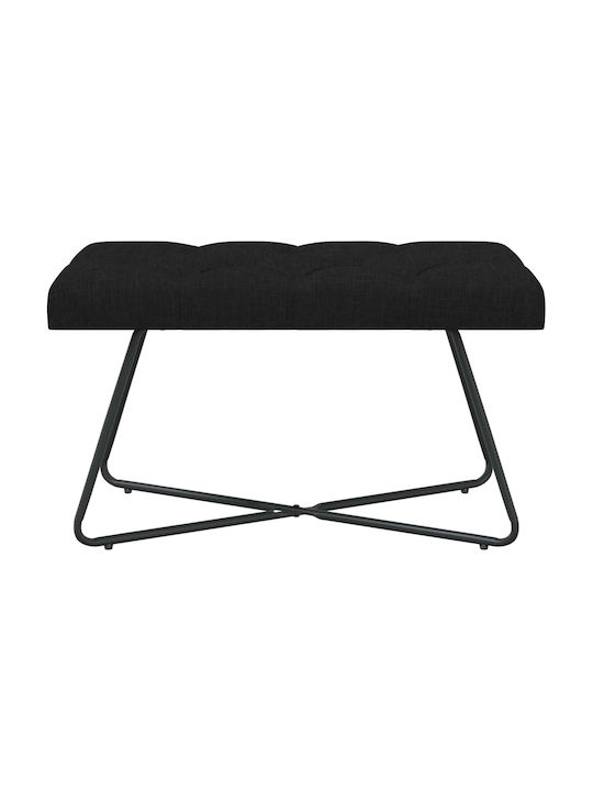 Dining Bench With Black Fabric Upholstery 80x40x46cm