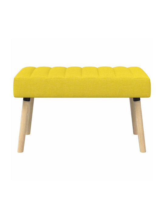 Dining Bench With Soft Yellow Fabric Upholstery 80x40x46cm
