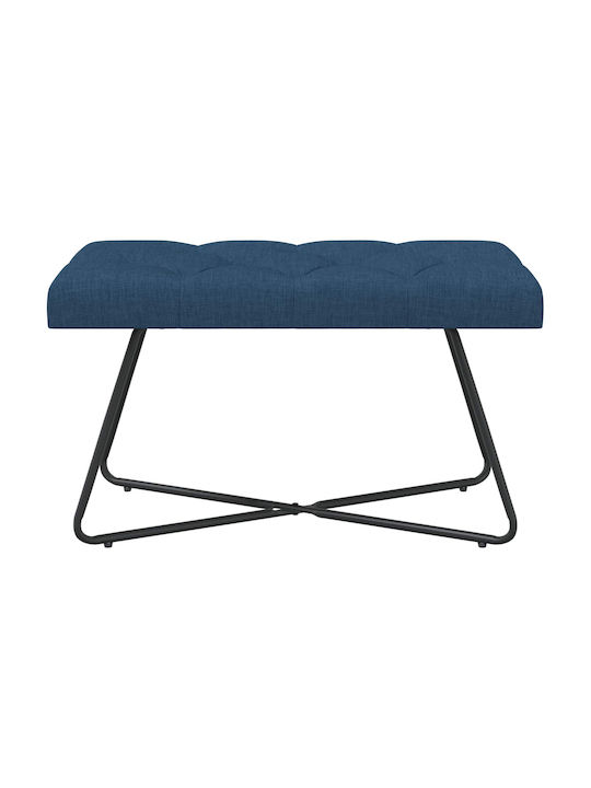 Dining Bench With Blue Fabric Upholstery 80x40x46cm