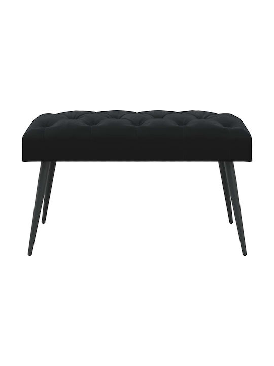 Velvet Dining Bench Black 80x40x46cm
