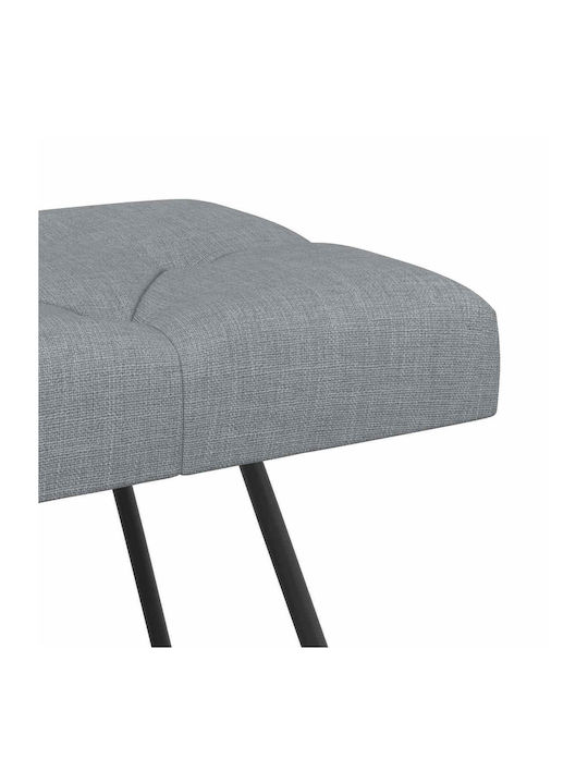 Dining Bench With Wooden Surface Light Gray 110x40x46cm