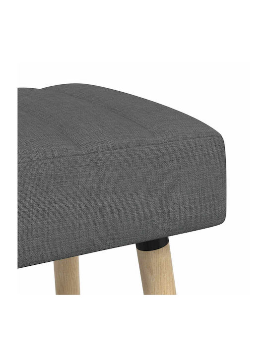 Dining Bench with Dark Gray Fabric Upholstery 60x40x45cm