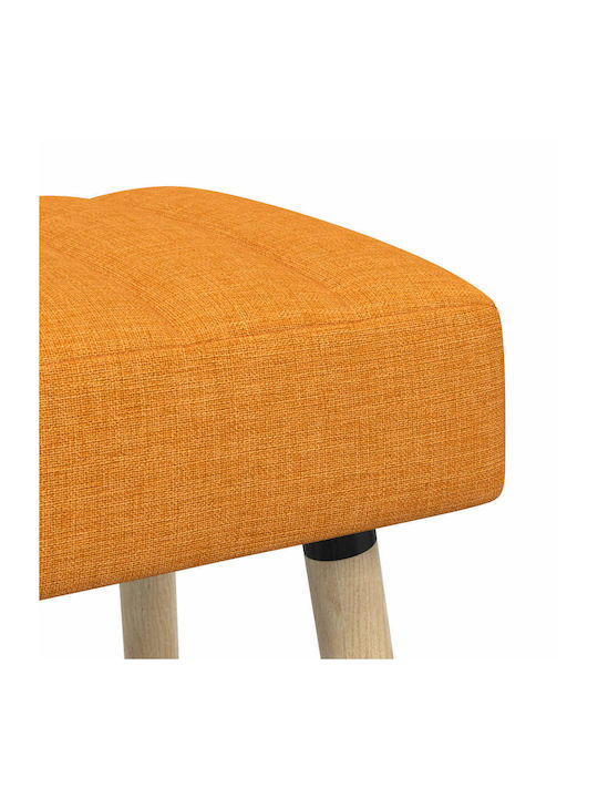 Dining Bench With Dark Yellow Fabric Upholstery 80x40x46cm