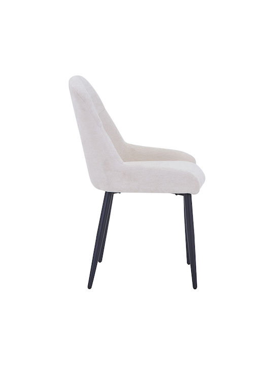 Larissia Dining Chair with Fabric Upholstery White 53x59x89cm