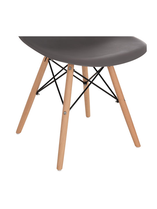 Twist Pp Καρέκλα Τραπεζαρίας Ξύλινη Γκρι 46x50x82εκ.
