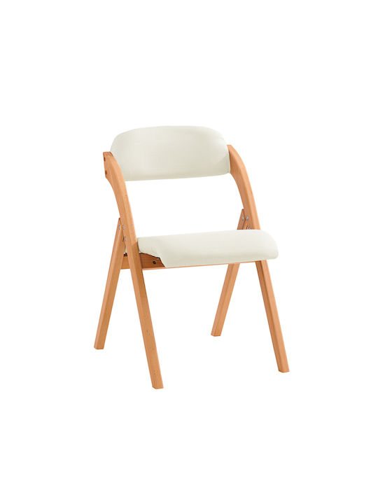 Wooden Foldable Kitchen Chair White 47x50x51cm