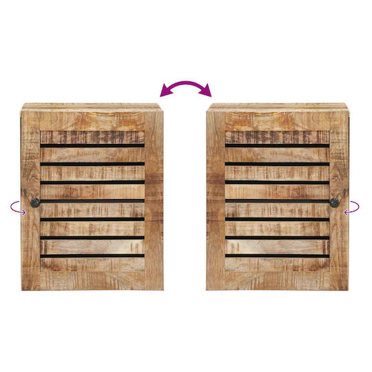 vidaXL Пейка със Смесител и Огледало Ш38xД33xВ160cm Кафяв