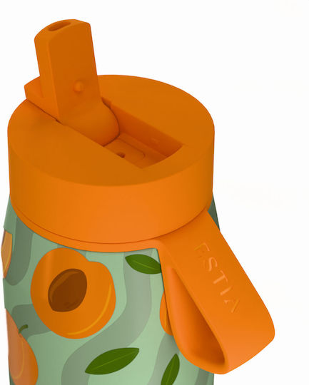 Estia Pulse Save The Aegean Recyclable Thermos Bottle Stainless Steel BPA Free 500ml Peach Garden