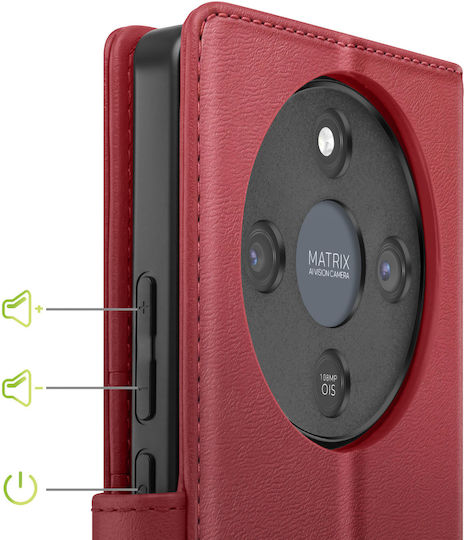 Mayaxess 2 În 1 Husa Wallet Honor Magic 8 Lite Capac Detasabil Bordo