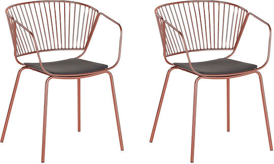 Dining Chair Set 2 Metal Copper Rigby Dining Chair Set 2 Metal Copper Rigby