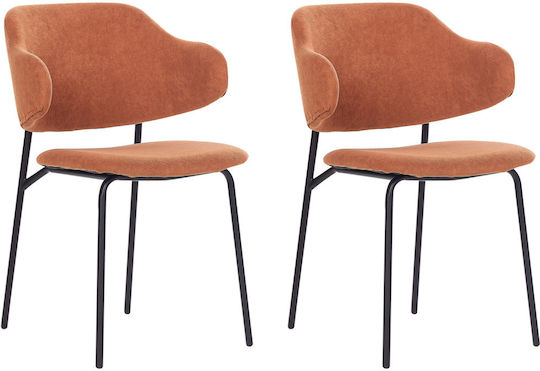 Dining Chair Set 2 Fabric Orange Kenai Dining Chair Set 2 Fabric Orange Kenai