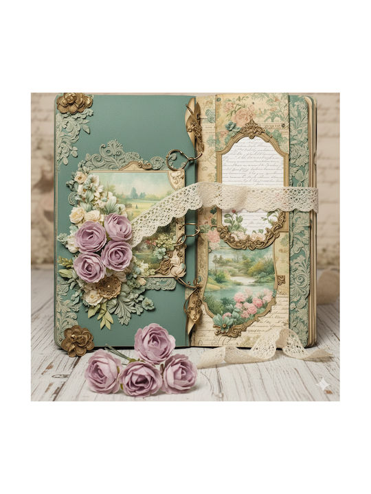 Set Mini Lilac Roses 3cm 6 Pieces