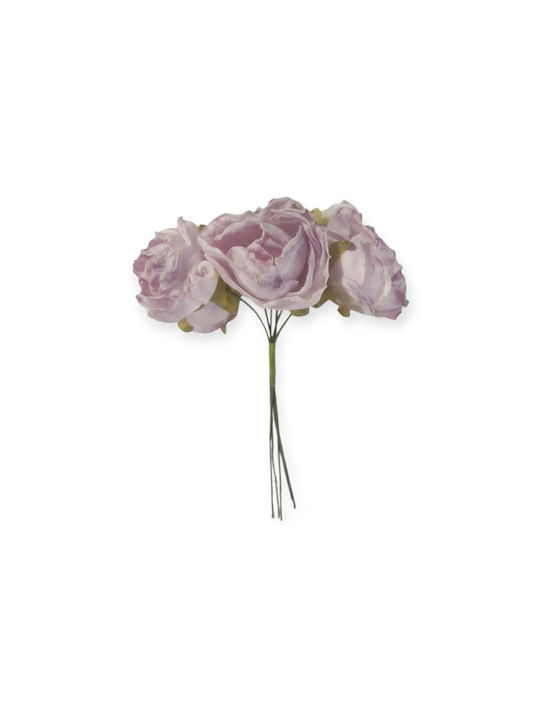 Set Mini Lilac Roses 3cm 6 Pieces