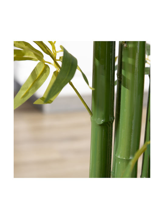 Homcom Artificial Bamboo Realistic Appearance Pot Indoor Space 180 Cm Green Black