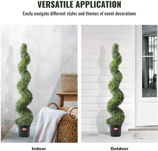 Artificial Outdoor Tree Buxus (Common box) Green 152.4cm 2pcs Vevor