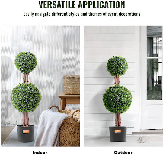 Künstlicher Baum für den Außenbereich Buxus (Gewöhnlicher Buchsbaum) Grün 91.44cm 2Stück Vevor