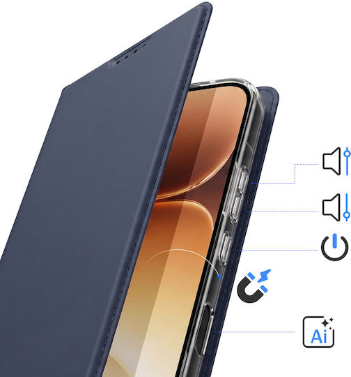 Dux Ducis Калъф Honor 600 Pro Skin Pro Series Държач за карти Стойка Нощно синьо