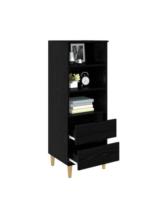 Wand Wohnzimmer Vitrine aus Spanplatte mit Verglastem Schwarz 40x36x110cm