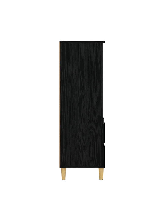 Wand Wohnzimmer Vitrine aus Spanplatte mit Verglastem Schwarz 40x36x110cm