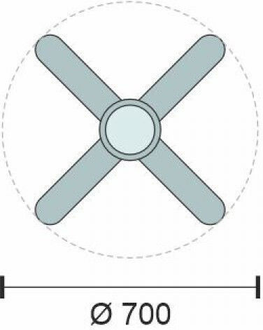 Spot Light Ceiling Fan 70cm with Light White