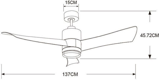 Primo Primo Deckenventilator 137.16cm mit Leuchte Braun / Weiß