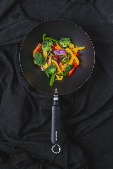 Kitchen Craft Wok από Ανθρακούχο Χάλυβα με Αντικολλητική Επίστρωση 26.5cm