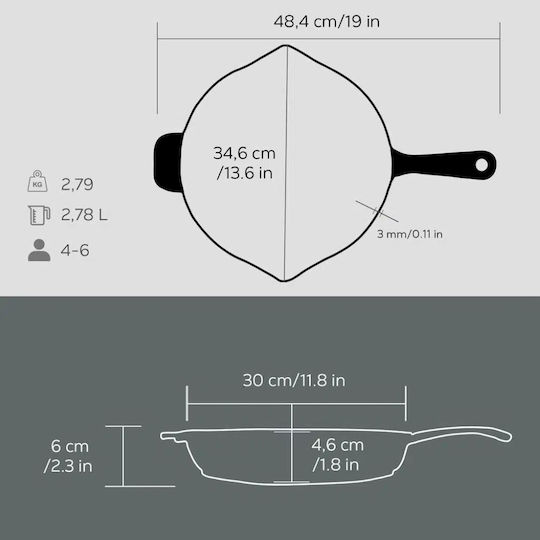 Lava Tigaie din Fontă 30cm